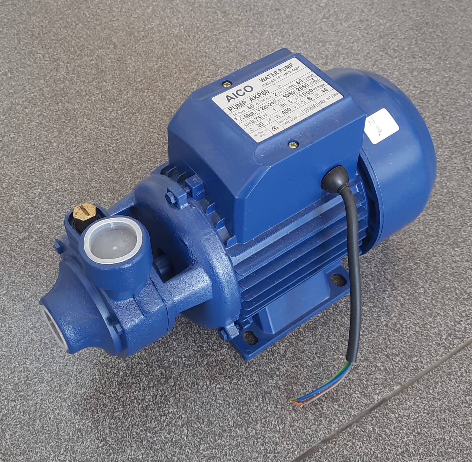 Aico 1hp 60m Head 3600liters/Hour Centrifugal Water Pump Cast Iron Single Phase