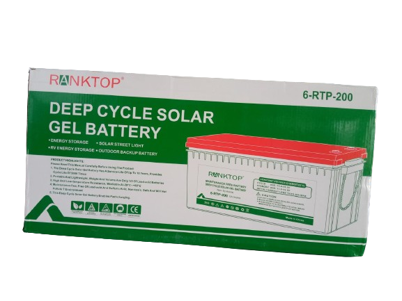 12V 200Ah Ranktop Deep Cycle Solar Gel Battery